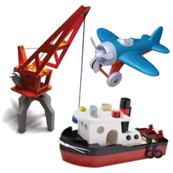 Legetøjs-skibe og -fly