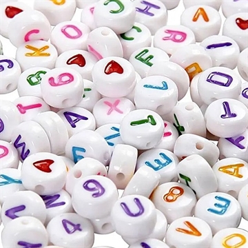 Perler: Bogstaver hvide