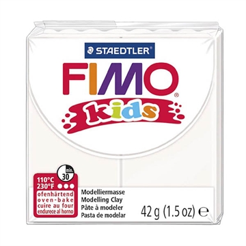 Fimo Kids ler, hvid, 42 g.