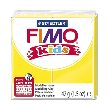 Fimo Kids ler, gul, 42 g.