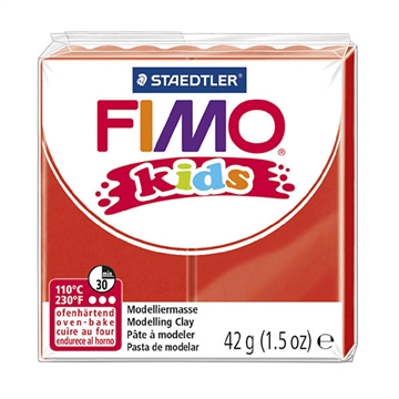 Fimo Kids ler, rød, 42 g.