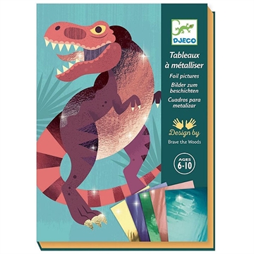 Lav dino-billeder med metal folie