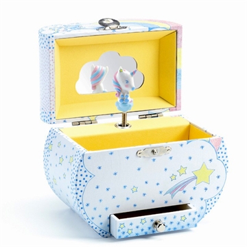 Smykkeskrin m/ musik, enhjørning