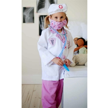 Læge uniform, pink, 5-6 år