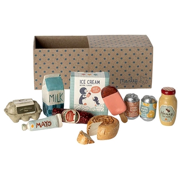 Købmandsvarer til maileg musene