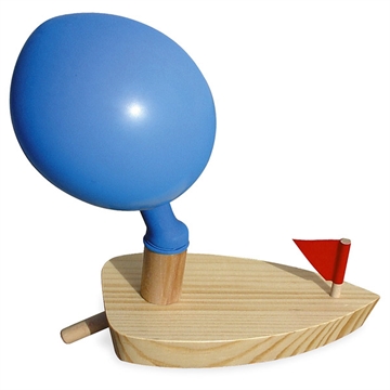 Træbåd m/ ballonmotor