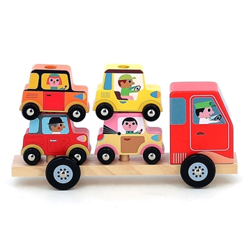 Lastbil med stabelbiler